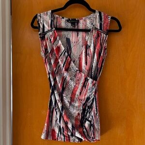 INC International Concepts Pink and Black Sleeveless Blouse